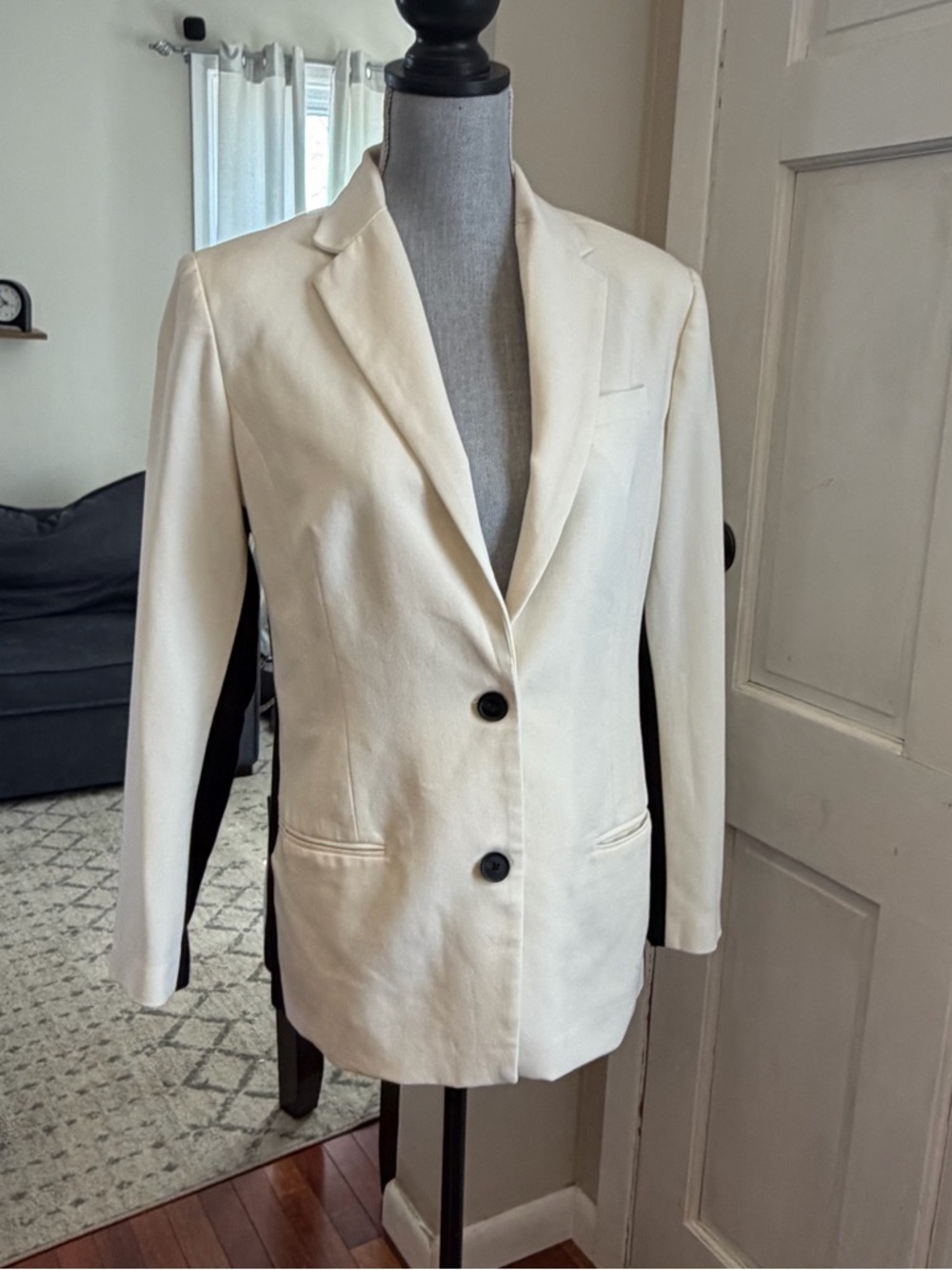 Narciso Rodriguez Cream Tailored Two-Button Blazer